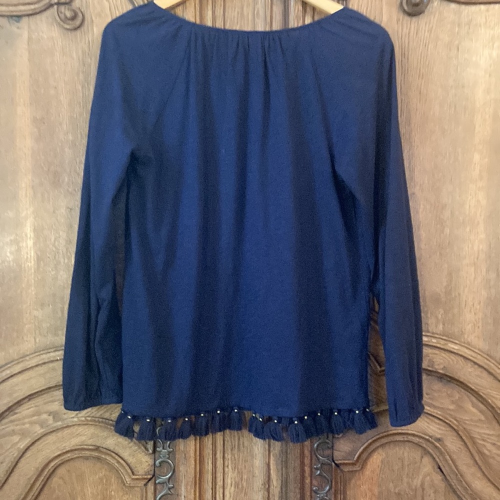 Lilly Pulitzer Navy Long Sleeve with Tassel Hem - Picture 10 of 10